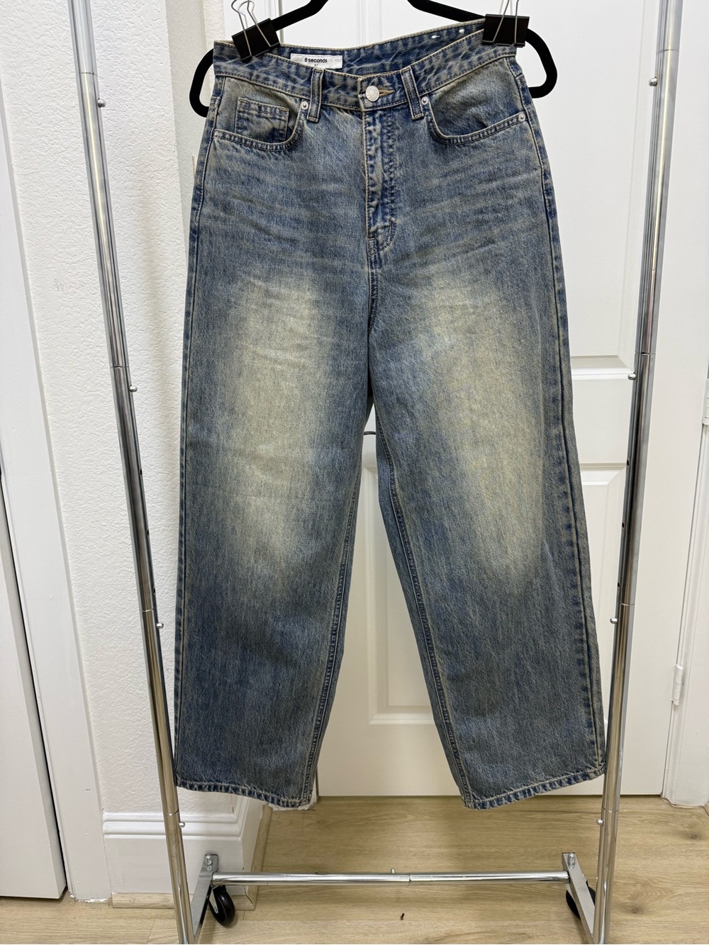 Women 8 seconds blue washed wide leg Jeans size 67
